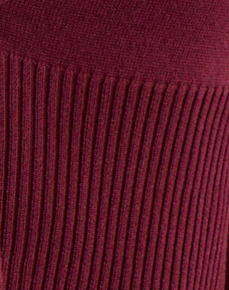 Niyah Long Sleeve Cardigan in Burgundy - Image 6