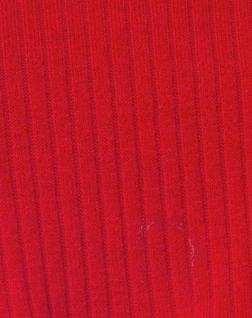 Nizer High Neck Jumper in Red - Image 5