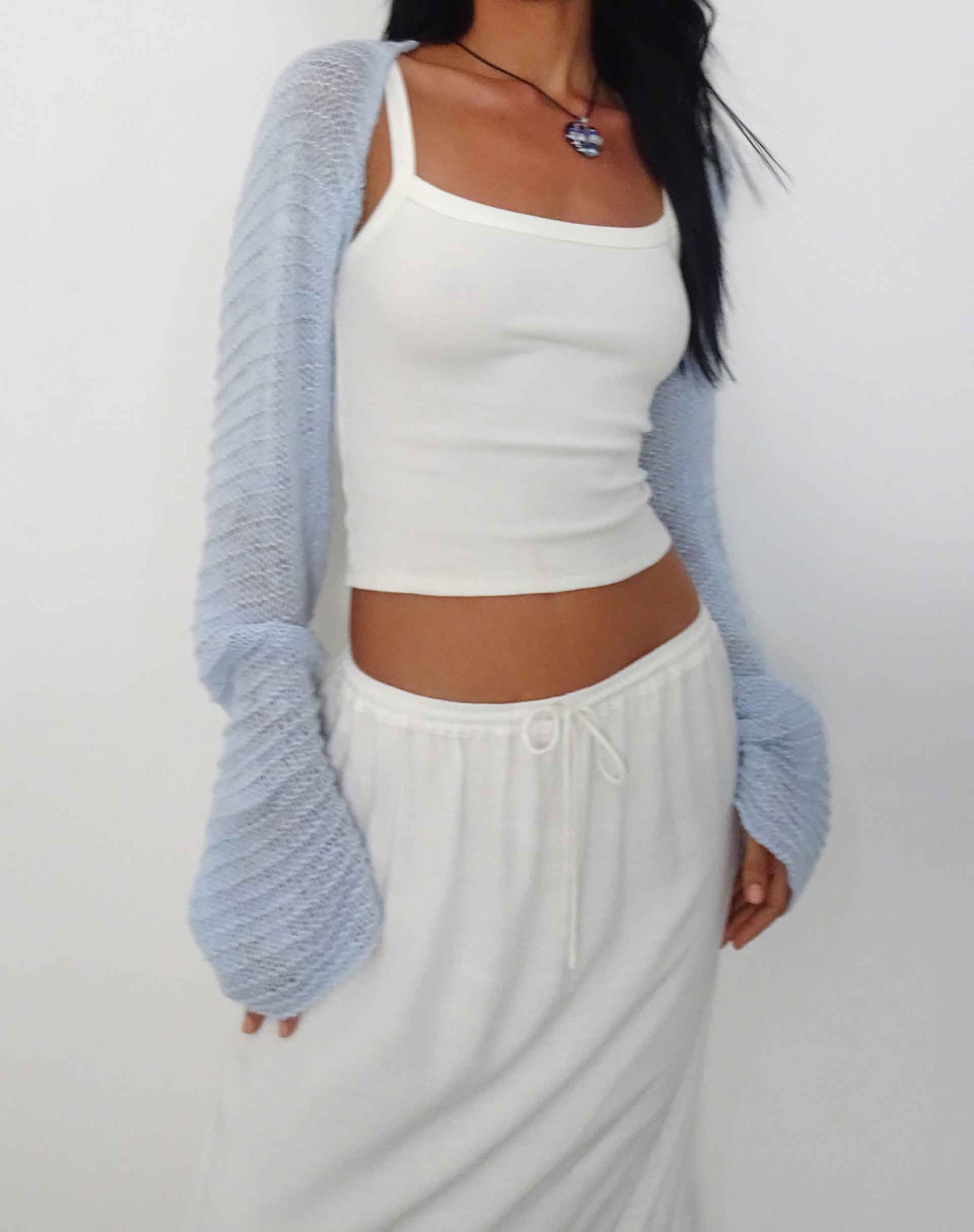 Nobila Shrug Top in Baby Blue - Image 2