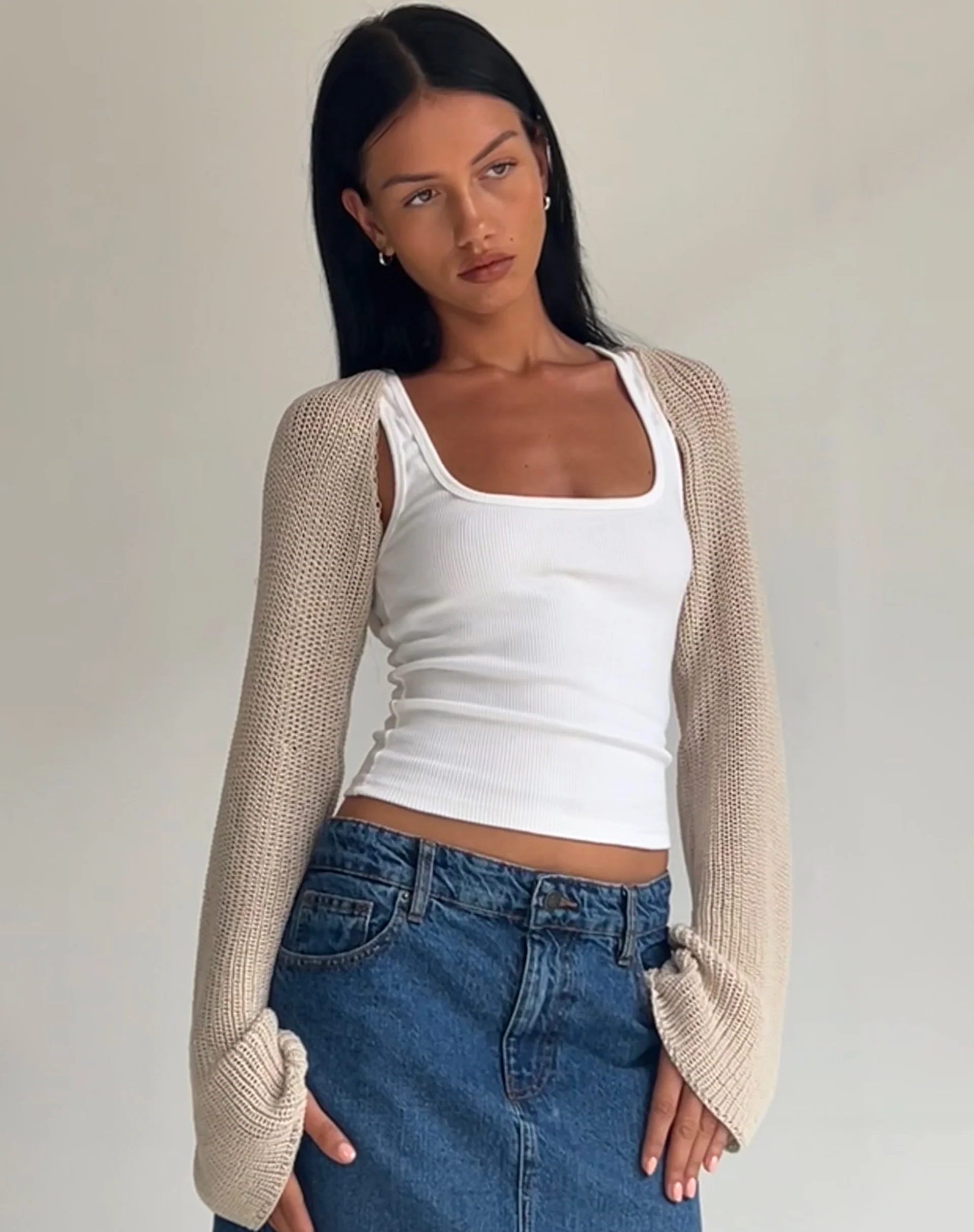 Nobila Shrug Top in Natural - Image 3