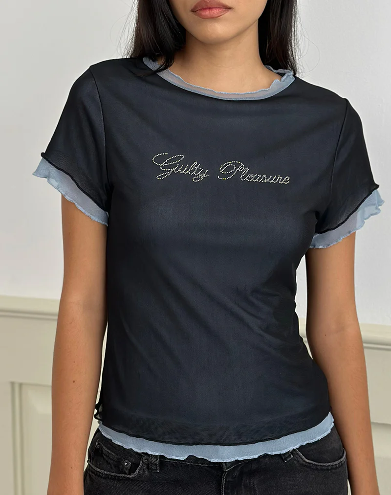 Noburia Top in Black Blue Guilty Pleasure Hot Fix - Image 3