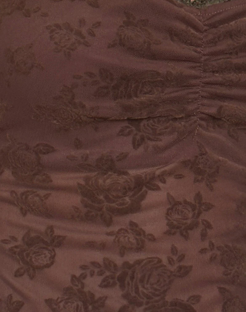 Noira Cami Top in Romantic Rose Flock Brown - Image 6