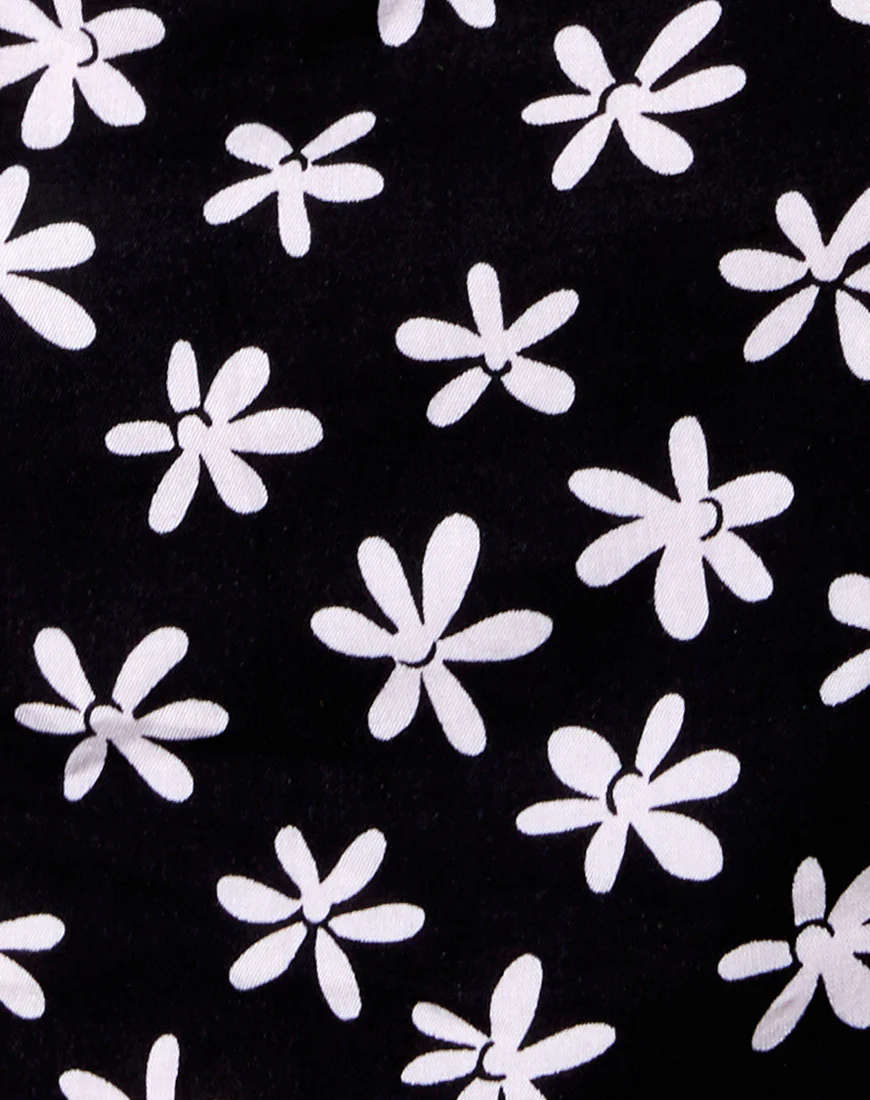 Nolda Top in 90's Daisy Black and White - Image 5