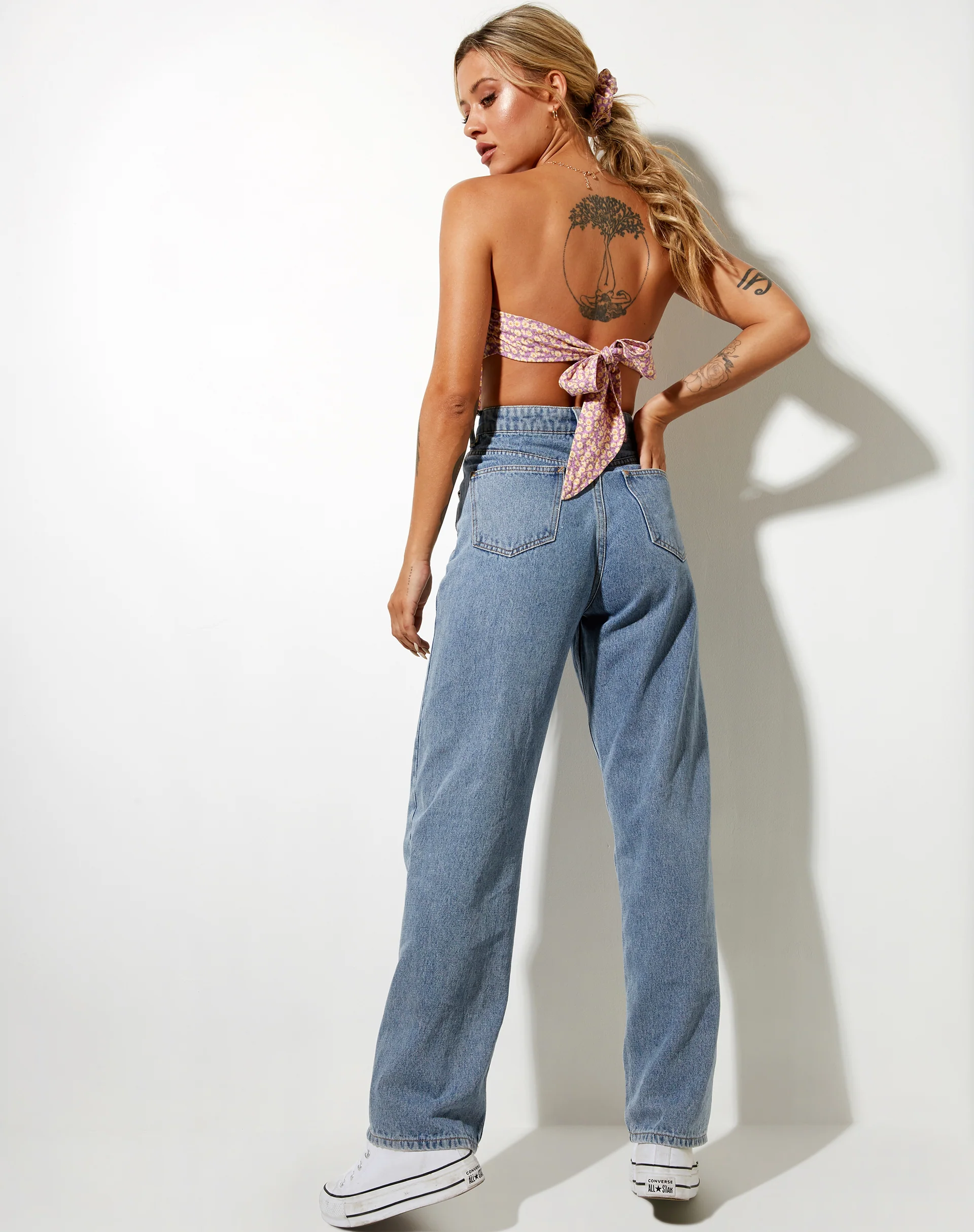 Nolda Crop Top in Flower Fun Lilac Lemon - Image 4