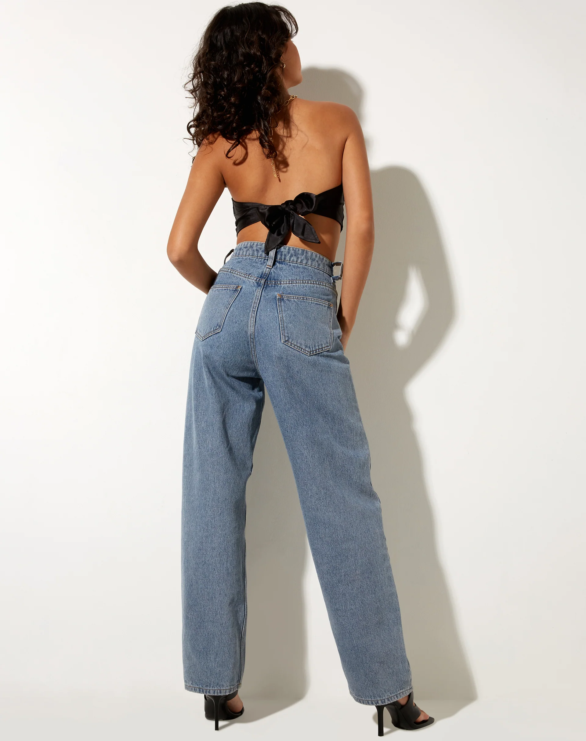 Nolda Crop Top in Satin Black - Image 5