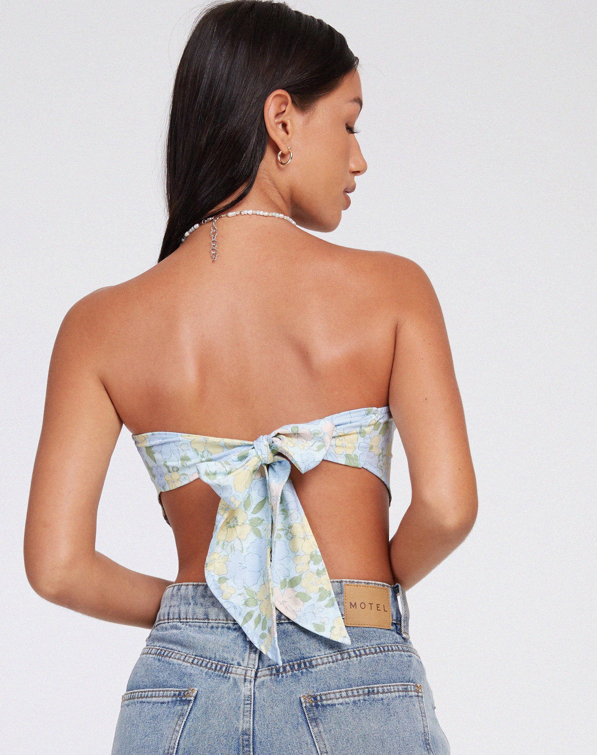 Nolda Crop Top in Washed Out Pastel Floral - Image 2