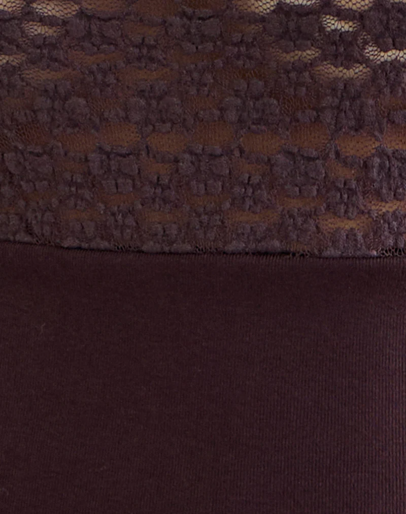 Nolita Ribbed Waist Top in Lace Dark Plum - Image 6