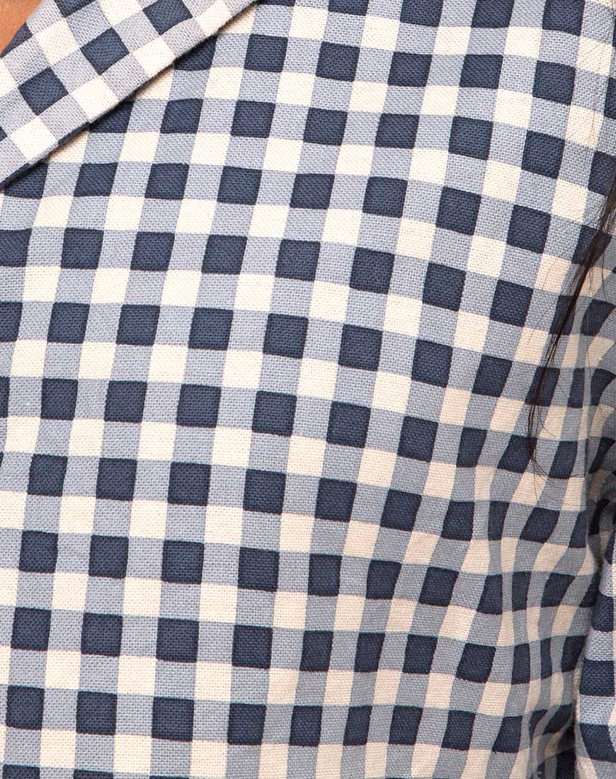 Noly Cropped Blazer in Gingham Cream - Image 6