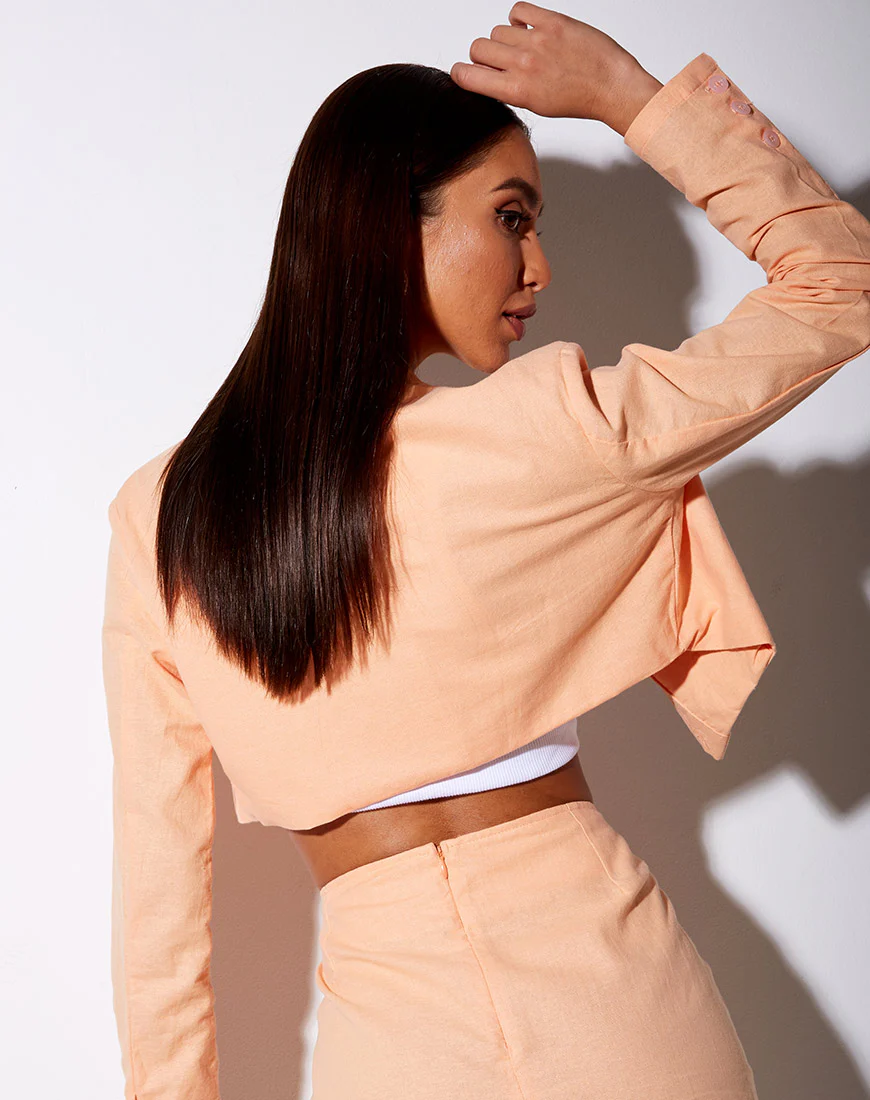 Noly Cropped Blazer in Soft Cantaloupe - Image 2