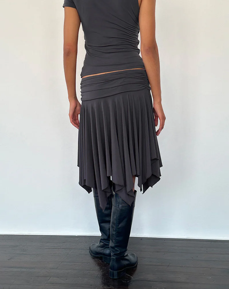 Norali Waterfall Midi Skirt in Grey - Image 5