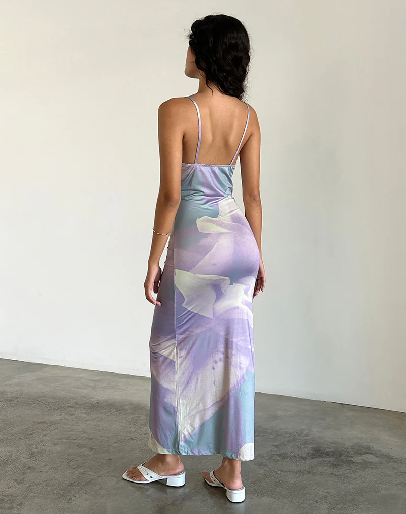Norila Cami Maxi Dress in Slinky Orchid Petals Lilac - Image 3