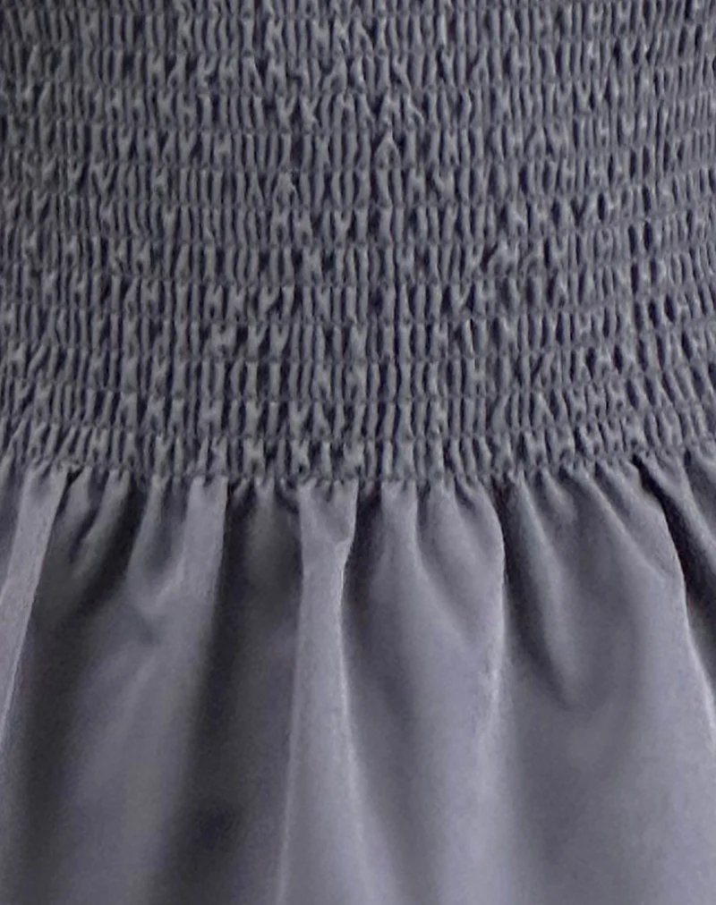 Notina Puff Sleeve Top in Shirred Grey - Image 6