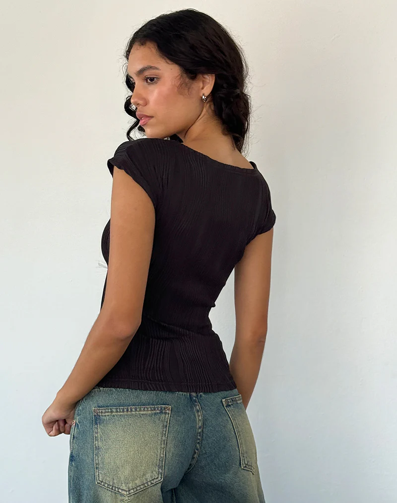 Nova Top in Crinkle Black - Image 4
