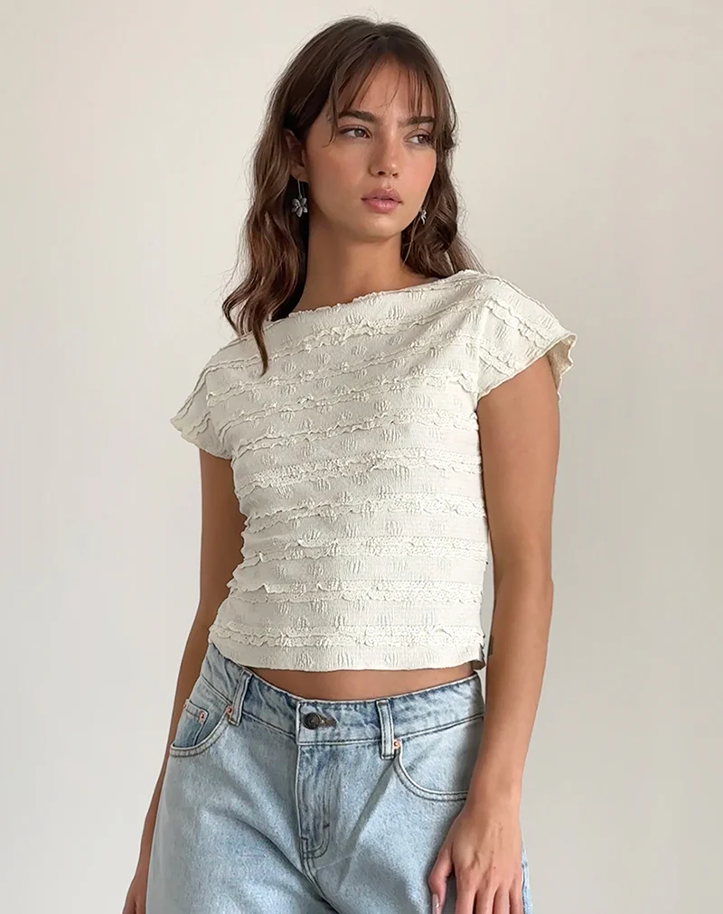Nova Top in Crinkle Ivory - Image 4