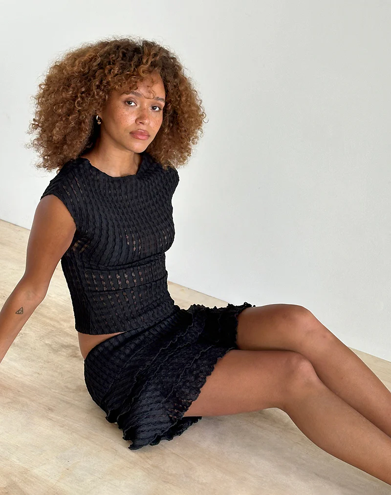 Nova Top in Crinkle Jet Black - Image 2