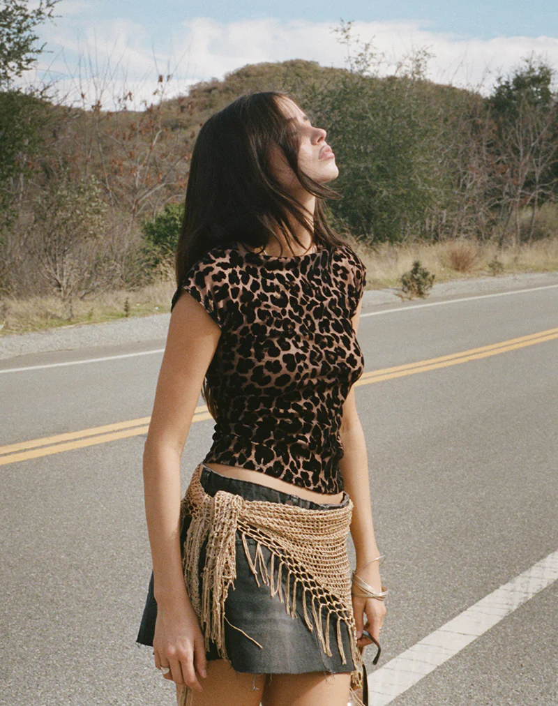 Nova Top in Flock Mesh Rar Leopard - Image 6