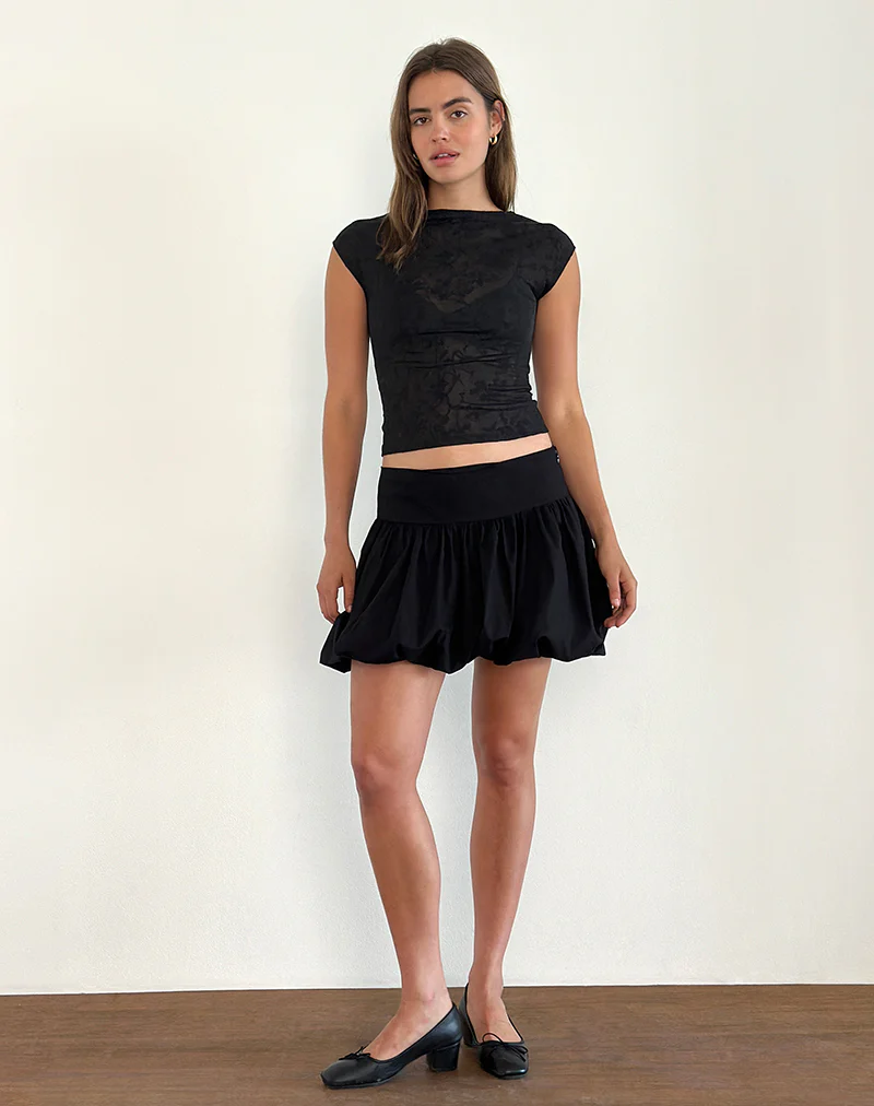 Nova Top in Flower Mesh Black - Image 3