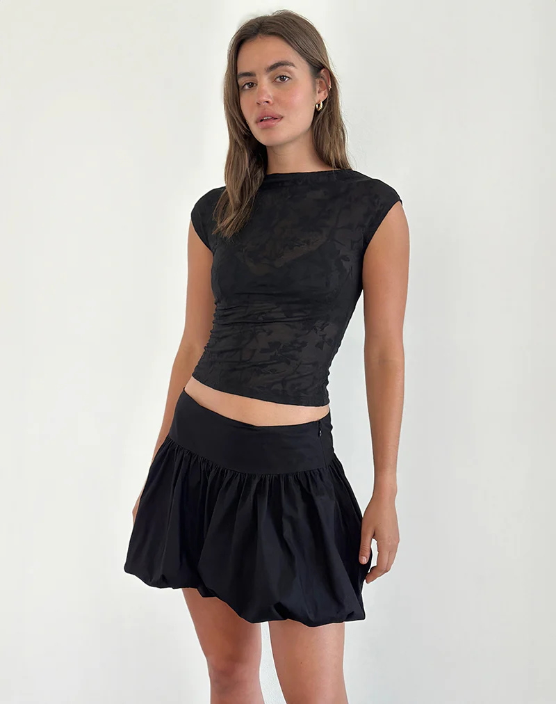 Nova Top in Flower Mesh Black - Image 5