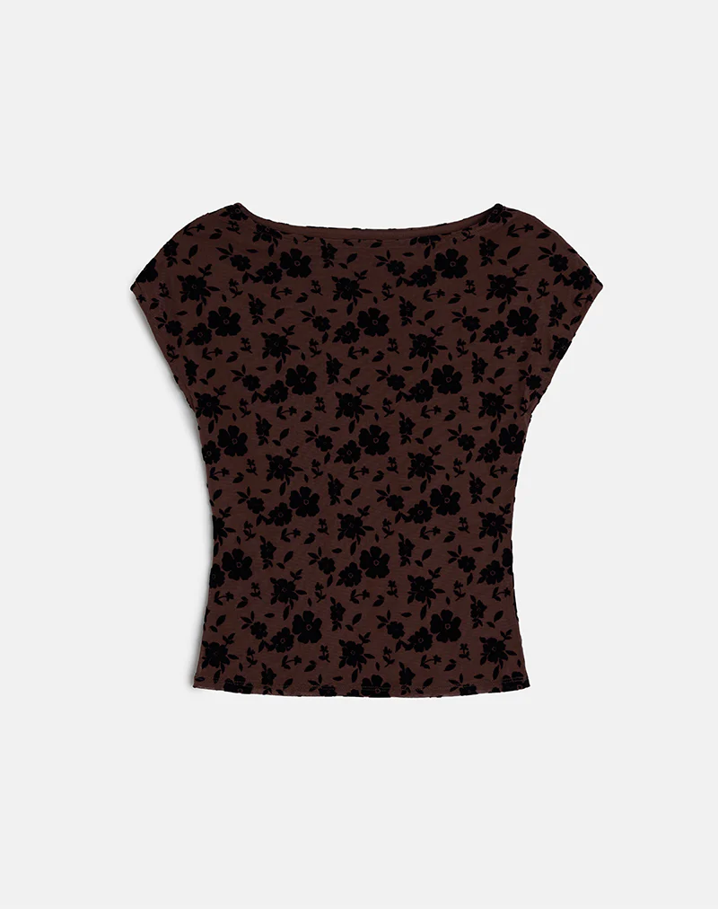Nova Top in Garden Floral Brown - Image 4