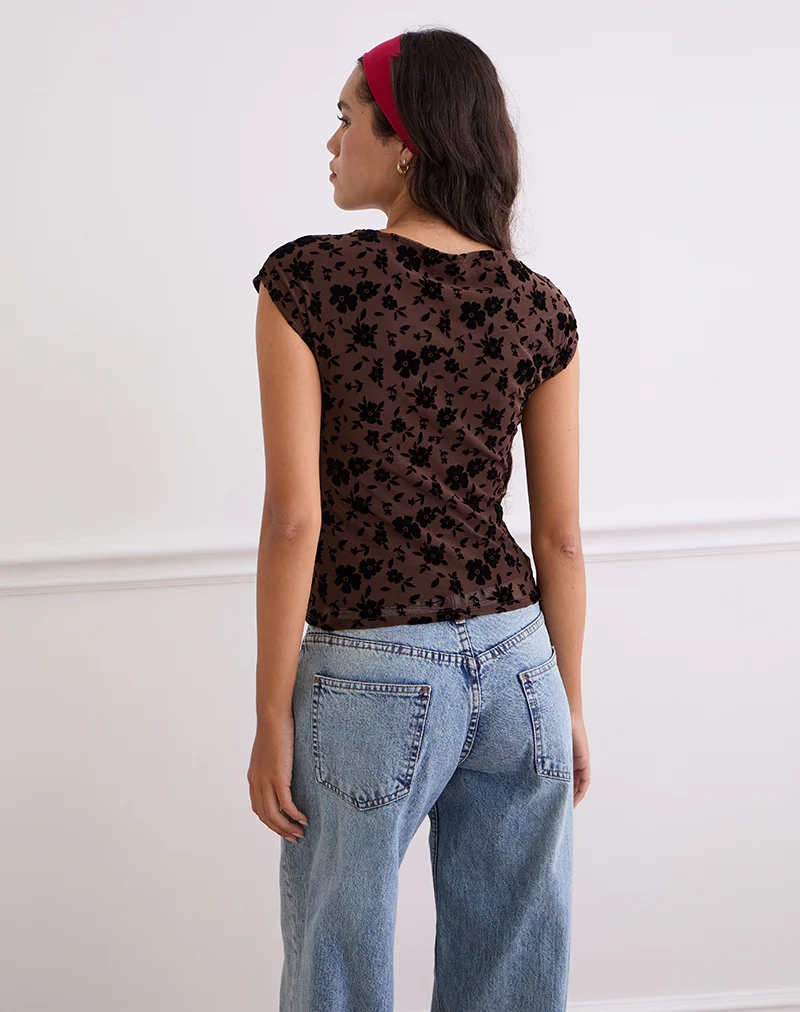 Nova Top in Garden Floral Brown - Image 6