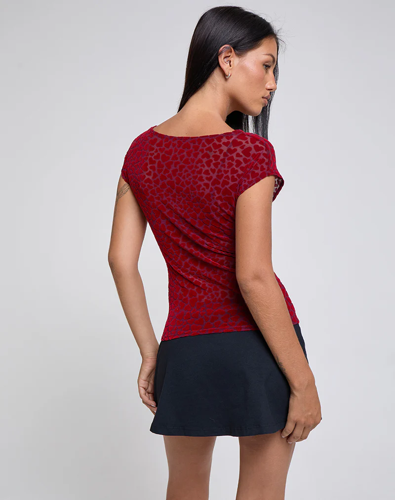 Nova Top in Heart Flock Maroon - Image 3