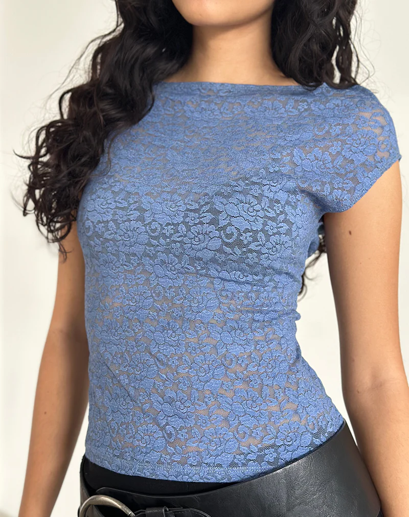 Nova Top in Moonlight Blue Lace - Image 3