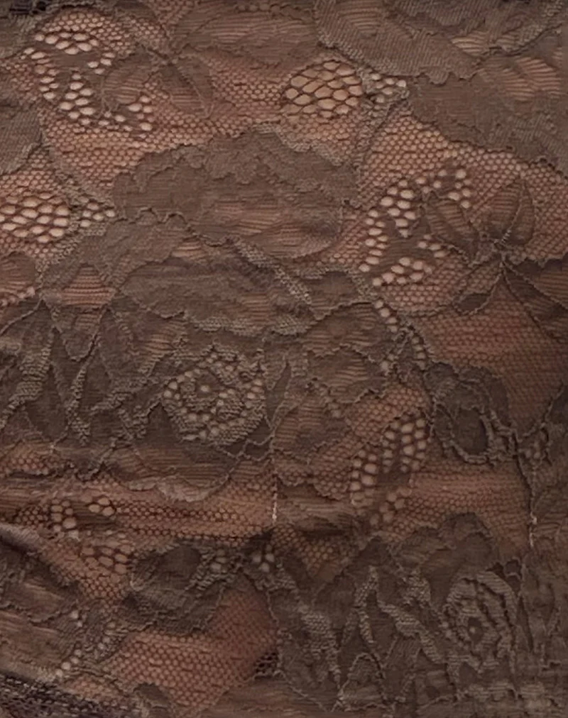 Nova Unlined Lace Top in Dark Brown - Image 6