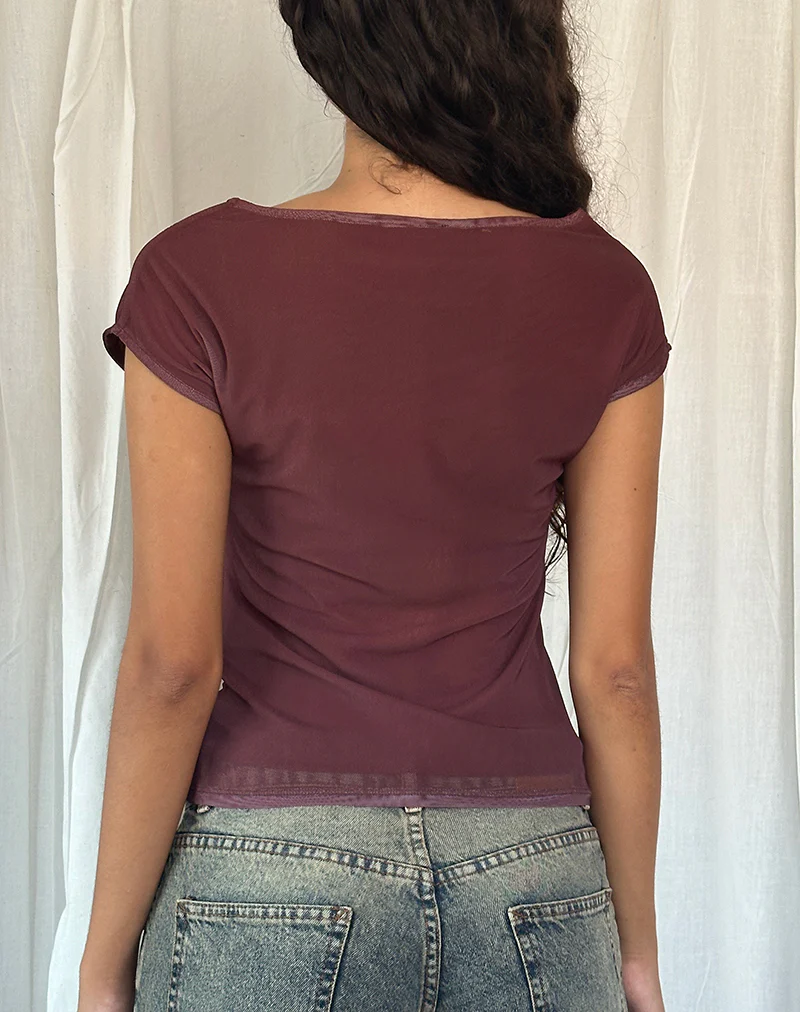Nova Top in Lumen Mesh Brown - Image 4