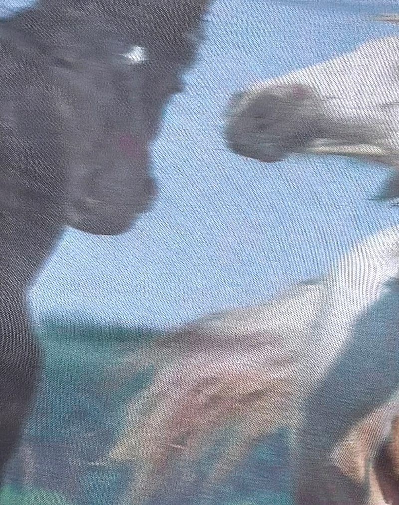 Nova Top in Blue Mesh Horses Print - Image 6