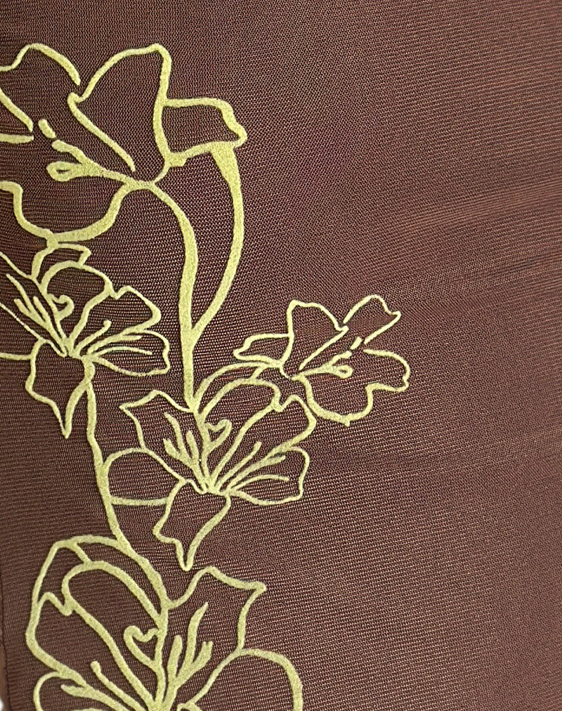 Nova Top in Mono Flower Flock Brown - Image 6