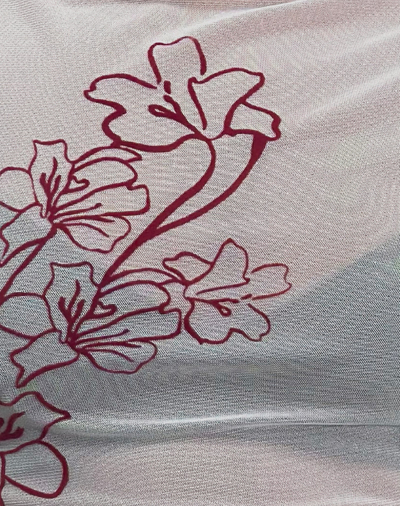 Nova Top in Mono Flower Flock Pale Grey - Image 6