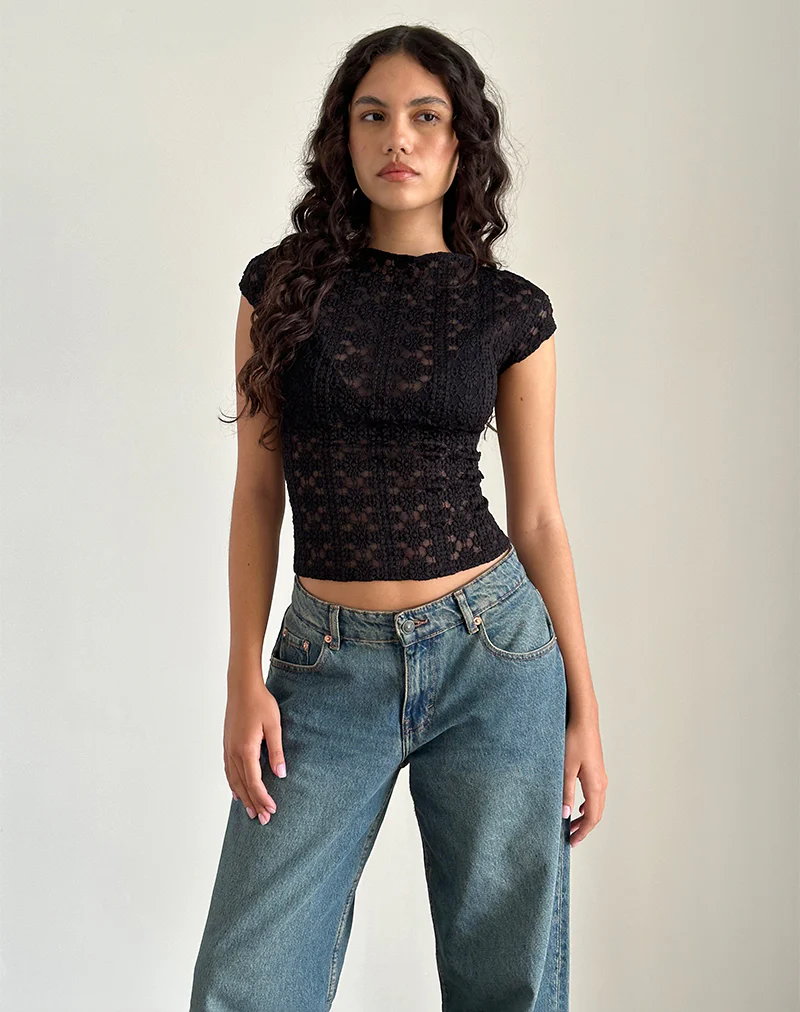 Nova Top in Regal Lace Black - Image 3