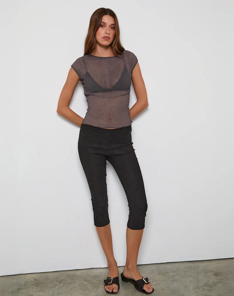 Nova Top in Grey Crinkle Chiffon - Image 4
