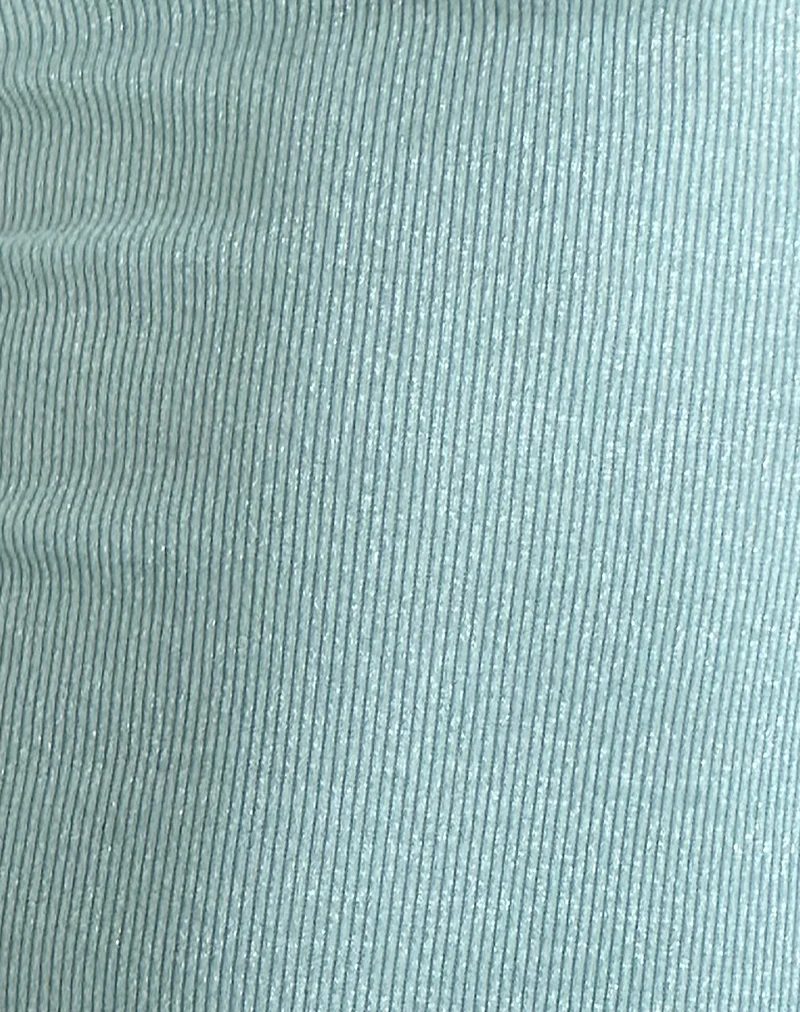 Nova Top in Shimmer Rib Light Blue - Image 5