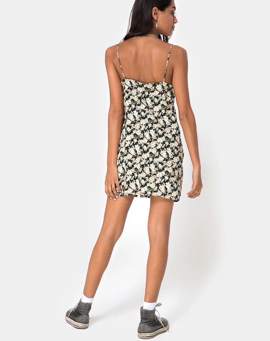 Novia Slip Dress in Aster Black - Image 4