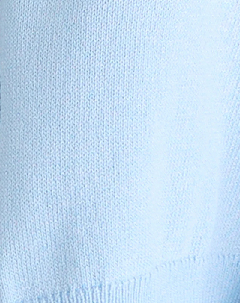Nuha Ribbed Cropped Cardigan in Blue - Image 7