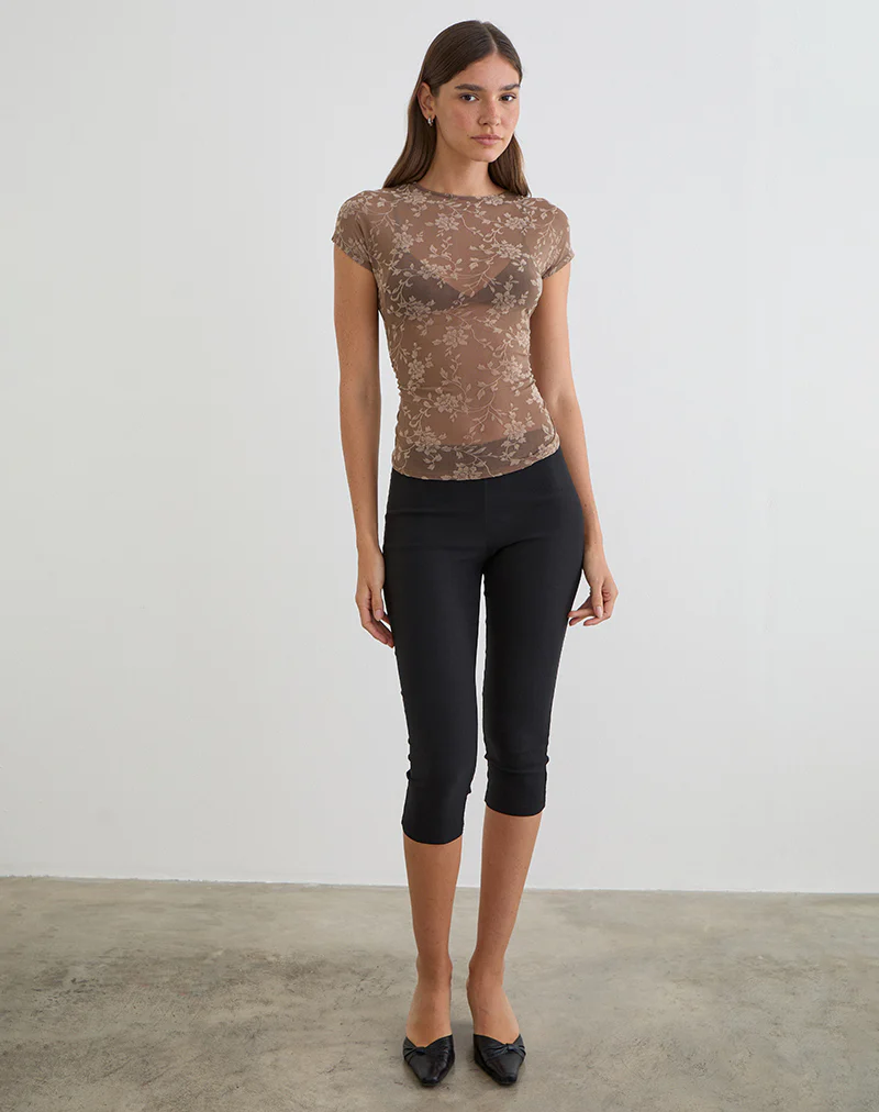Nuovo Top in Leafy Flock Dark Taupe - Image 3