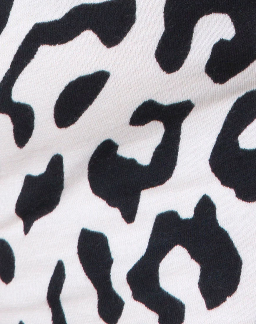 Nure Crop Top in Mono Animal Grey and White - Image 6
