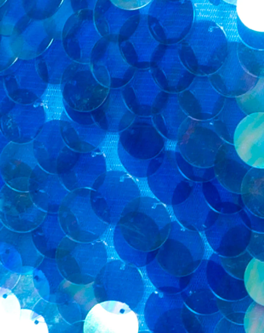 Nylah Mini Dress in Fishcale Disc Marine Sequin - Image 5