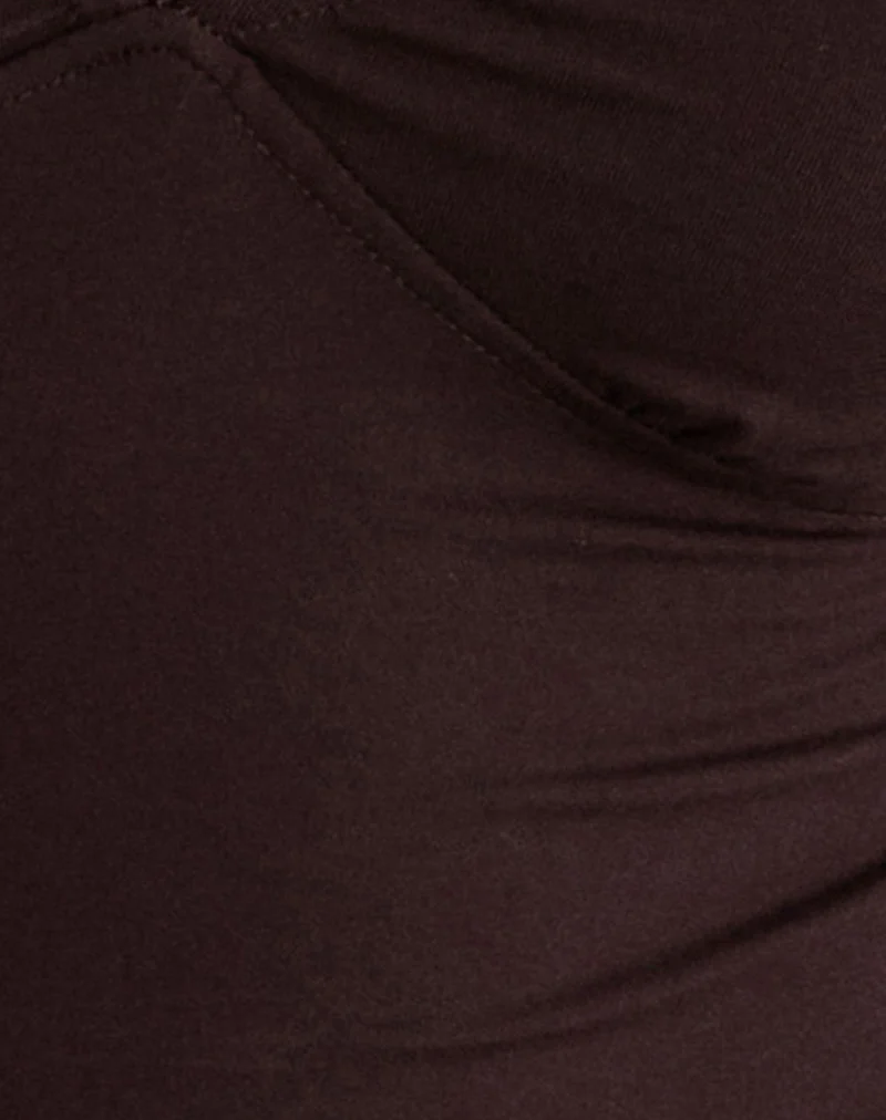 Nystin Plunge Top with Lace in Bitter Chocolate - Image 6