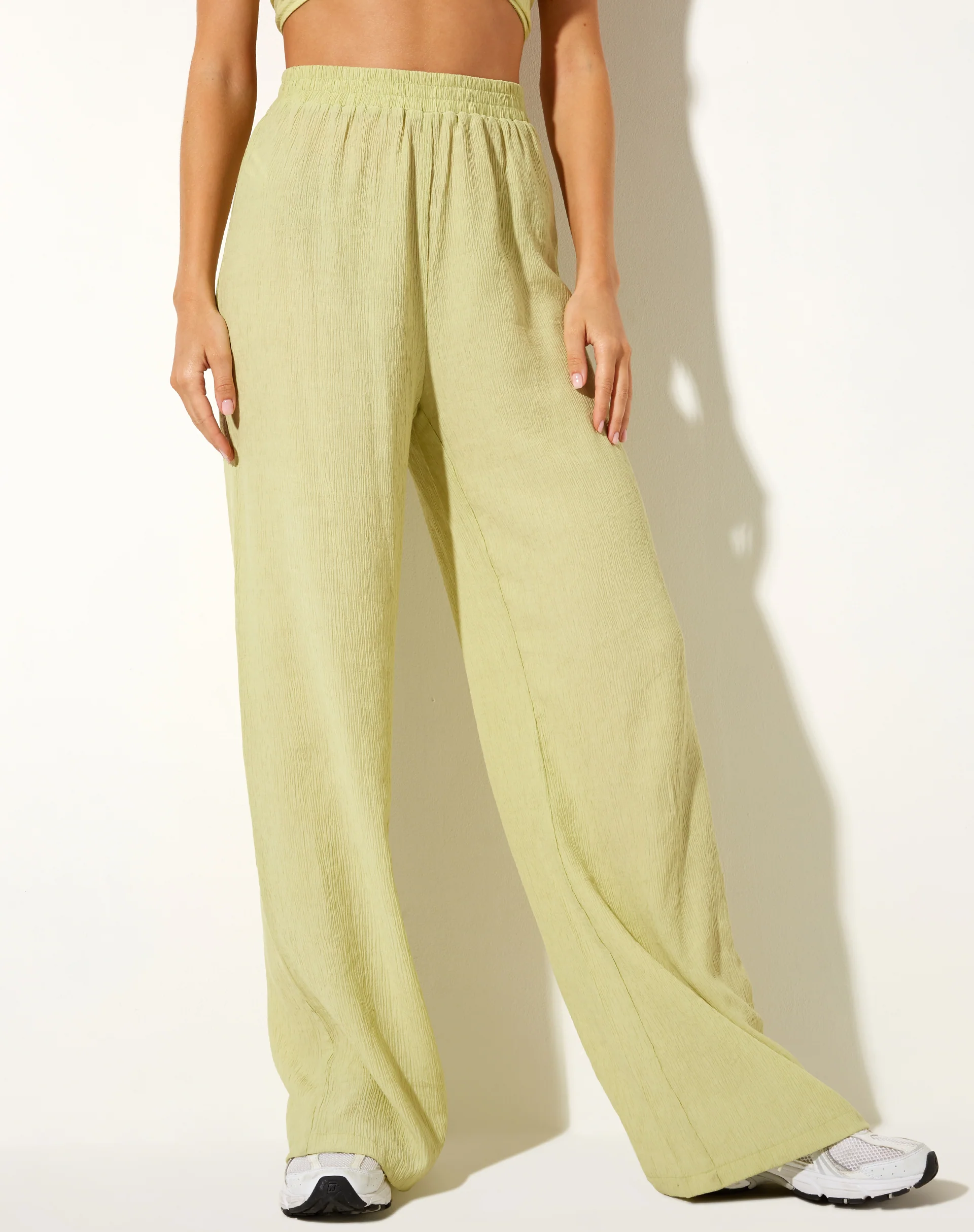 Obeli Trouser in Crinkle Sage - Image 2