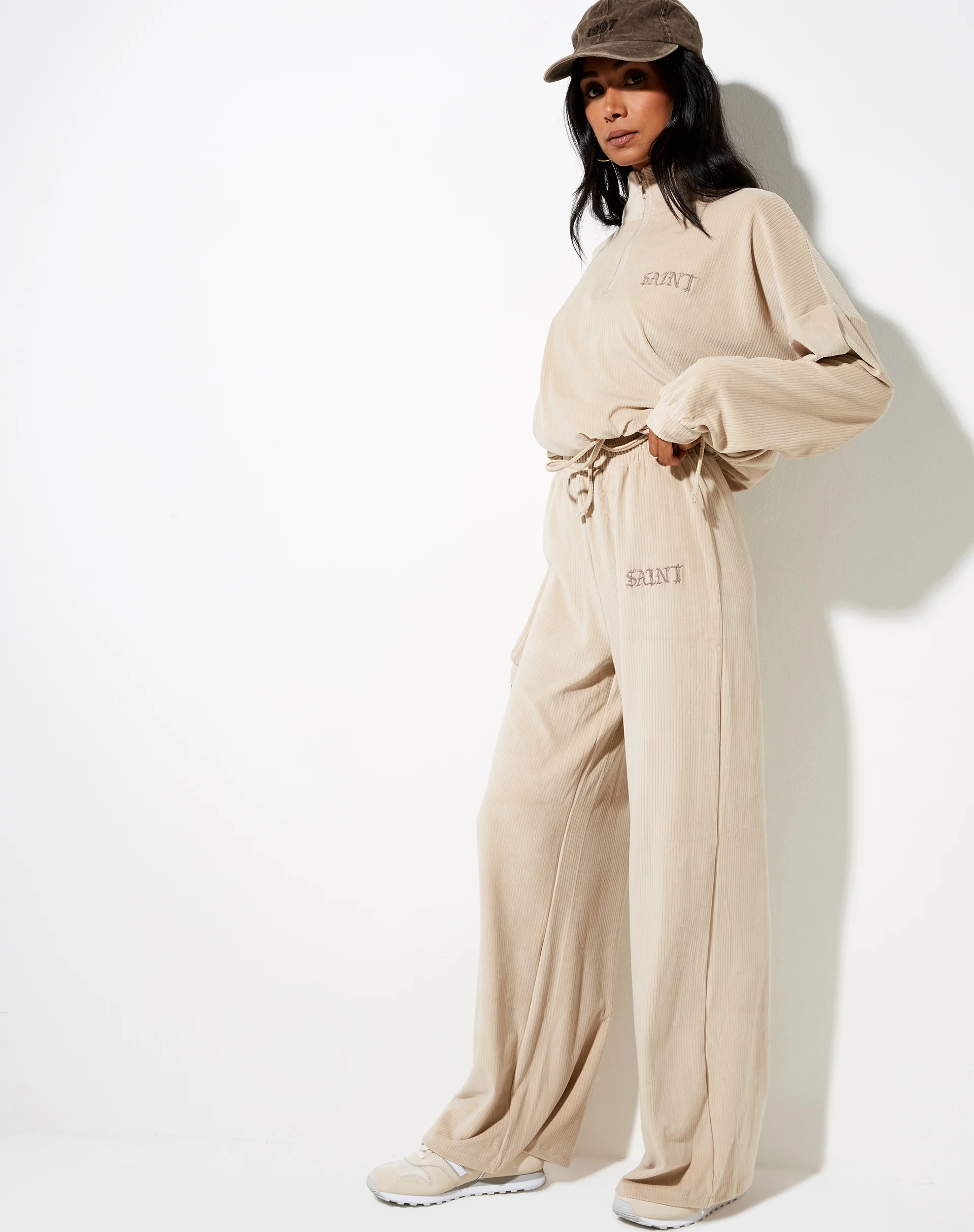 Obeli Trouser in Neutral Beige 'Saint' Embro - Image 4