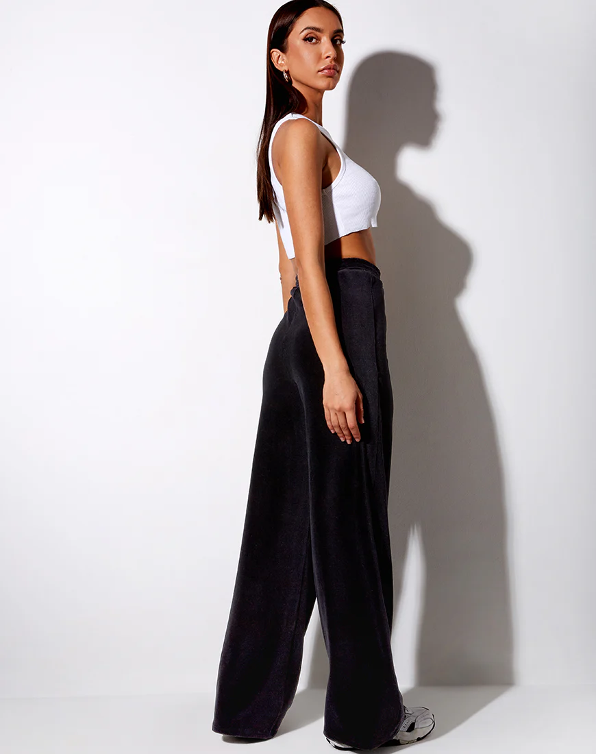 Obeli Trouser in Rib Black - Image 2