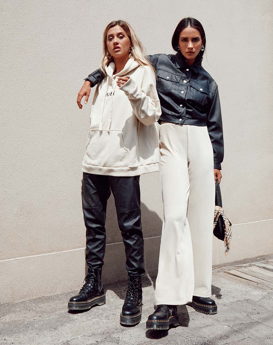 Obeli Trouser in Rib Cream - Image 2