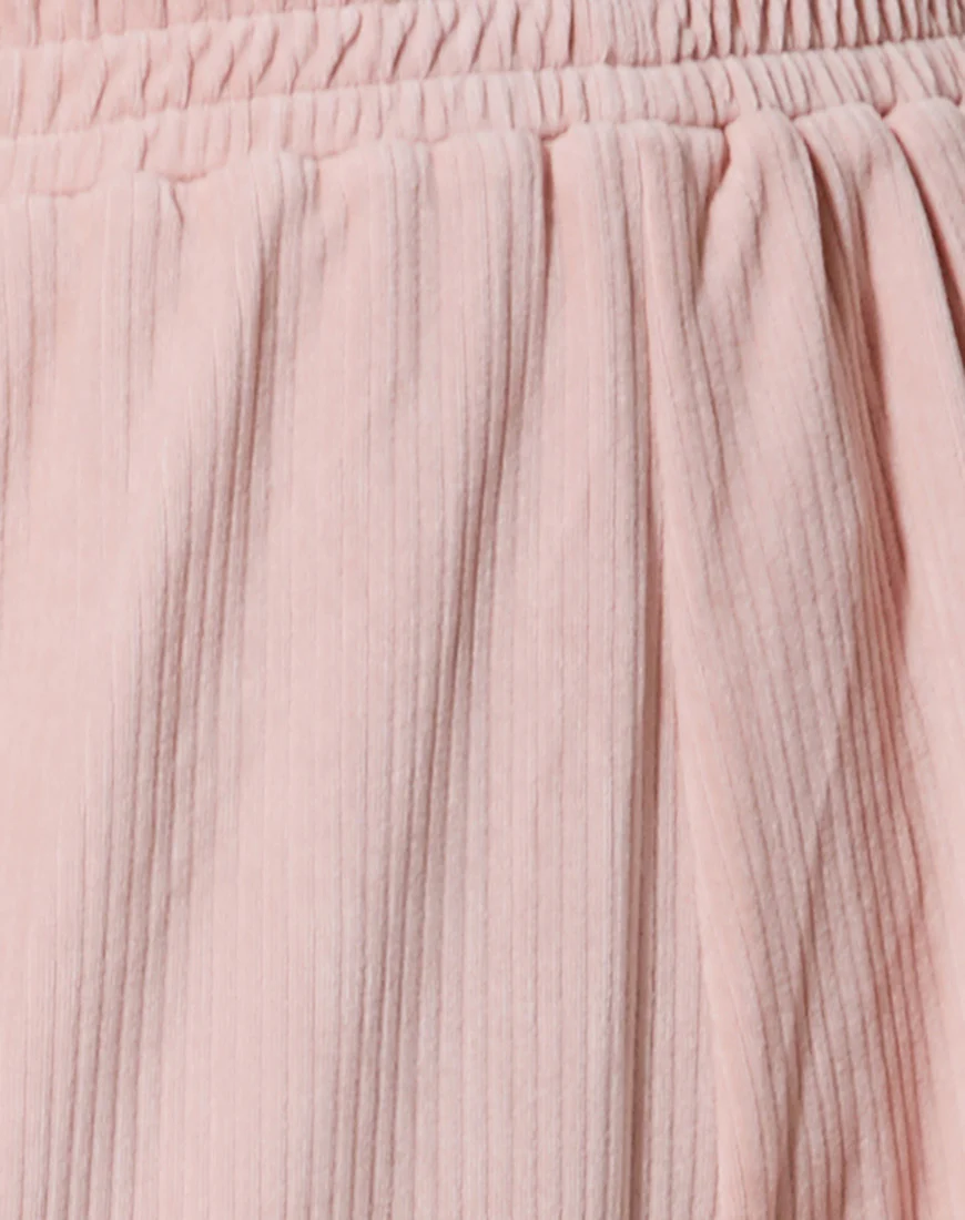 Obeli Trouser in Velvet Rib Light Pink - Image 6