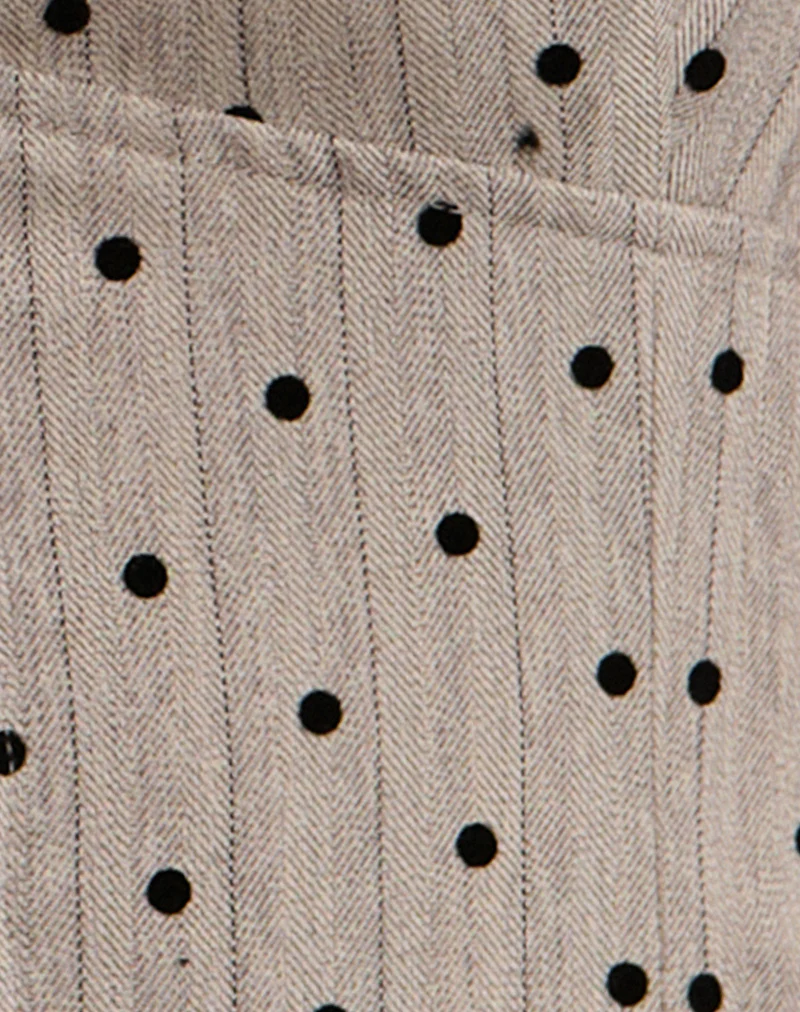 Odin Vest Top in Beige with Polka Pinstripe - Image 7