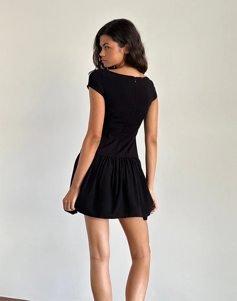 Ohayo Mini Dress in Black - Image 5