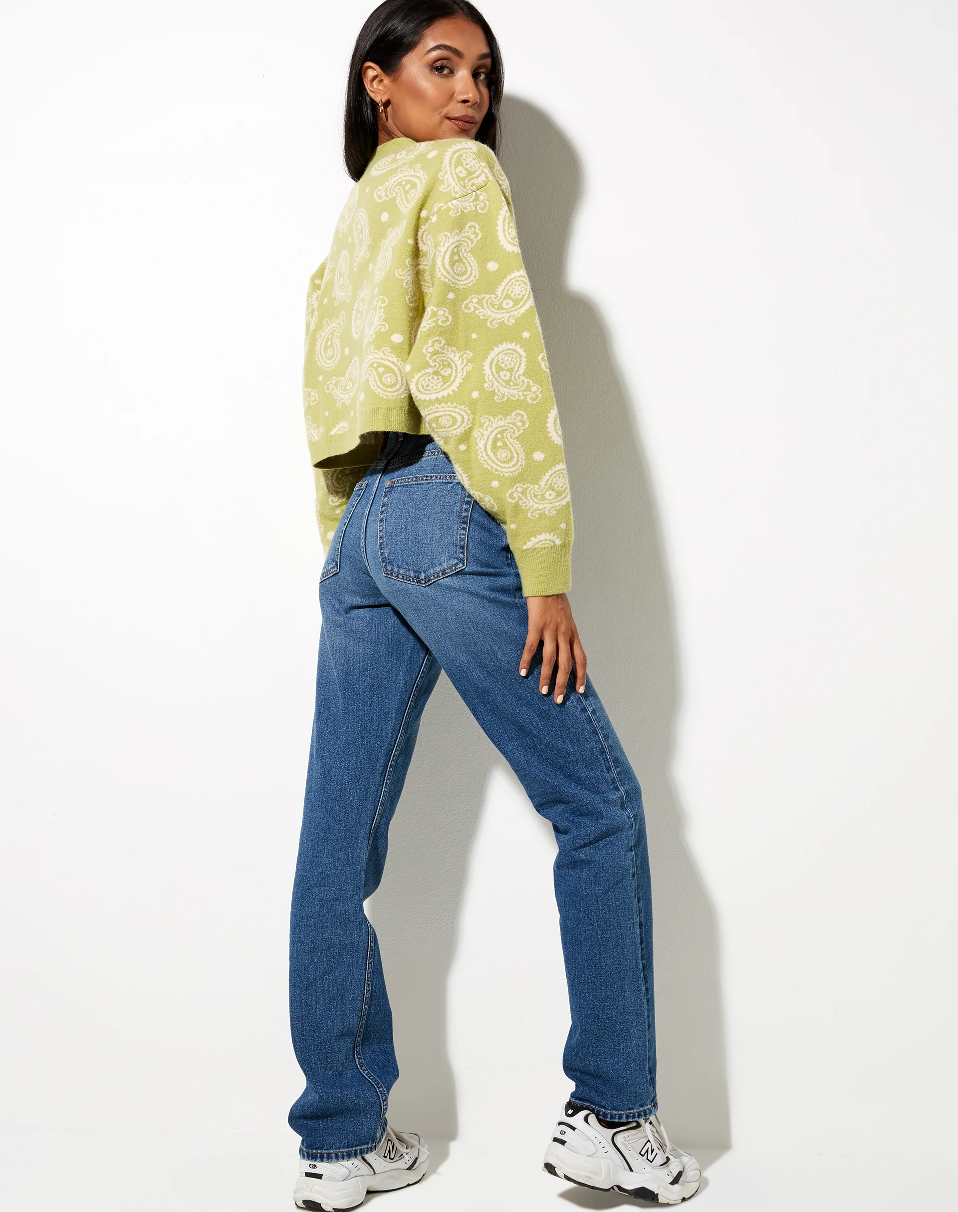 Olina Cropped Cardi in Knit Persian Night Sage - Image 2
