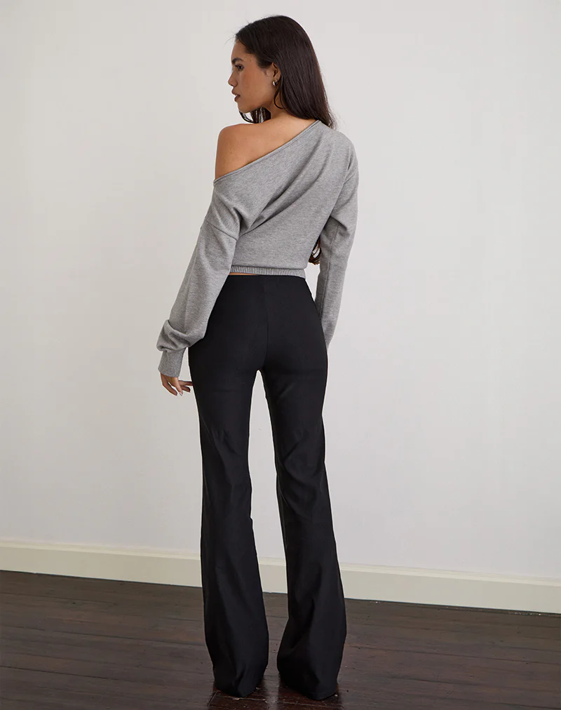 Olira Flare Trouser with Eyelets in Tailored Black - Image 5