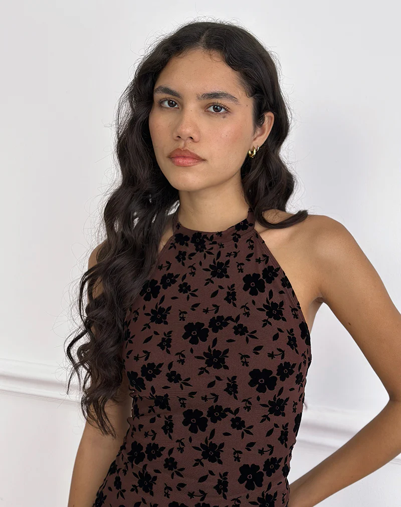 Olivera Top in Brown Garden Floral - Image 3